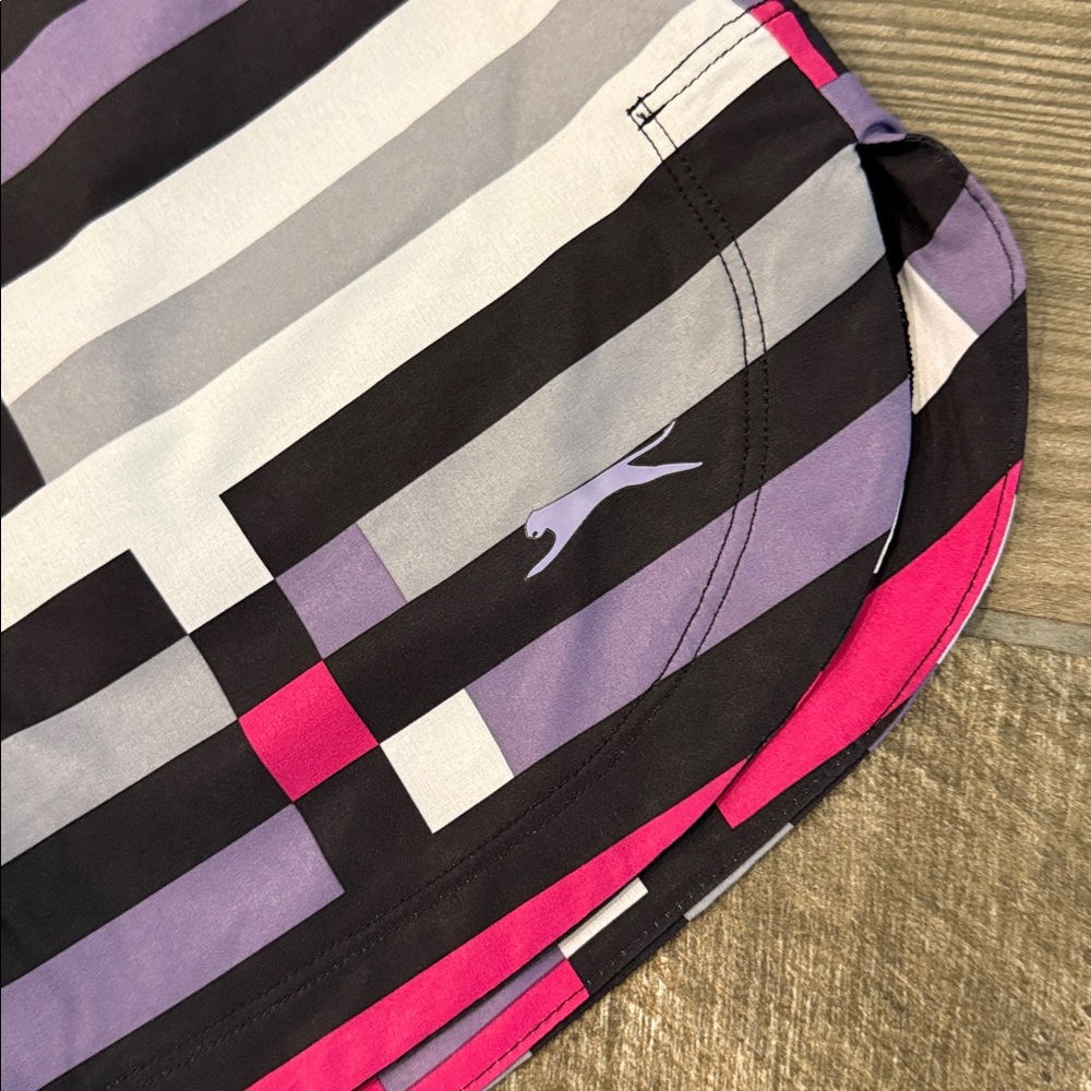Slazenger Golf Skort Women’s M Pink Black Geometric Built-In Shorts Pockets - Picture 9 of 11